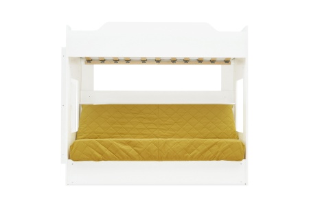 Двухъярусная кровать с диван-кроватью желтый / белый