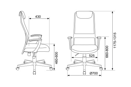 Кресло руководителя Бюрократ KB-8 темно-серое