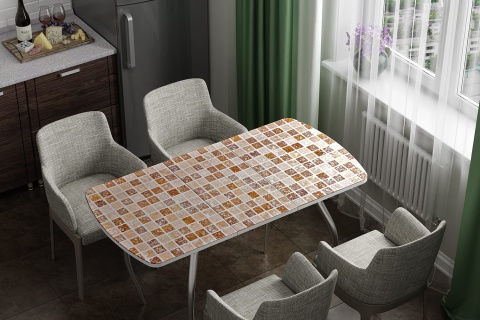 Стол Обеденный Раздвижной Бочонок Фотопечать (Ш-1100/1400 х Г-700 х В-760 мм)/Разные Цвета