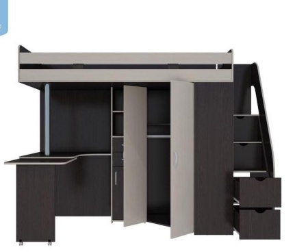 Кровать-Чердак Мийа (Д-2432хШ-1800хГ-645 мм)/Разные Цвета